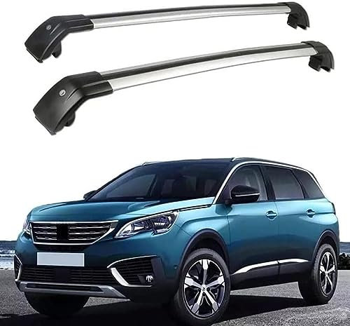 DTGTEX Dachträger Dachgepäckträger für Peugeot 5008 2016-2022, Verstellbare geschlossene Seitenschiene Aluminium Fahrradträger Dachboxen