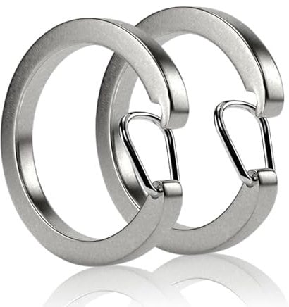 Moguri® 2 Stück Edelstahl Schlüsselanhänger Clip, Schnellverschluss Auto Schlüsselanhängerringe, kleine Karabinerhaken, Schlüsselanhänger Zubehör