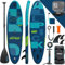 ALLPICK Premium SUP Board Set, Stand Up Paddling Board Aufblasbar, Mit Universal Kamerahalterung, Komplettes Zubehör, Verstellbares Paddel, Anfänger, Fortgeschrittene, 180kg (Spleiß - Blau Modul)