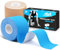 AnjoCare Kinesiologie Tape（Uncut), elastische therapeutische Sportbänder für Muskeln und Gelenke, Physio Tape für Schulter, Knöchel, Ellenbogen und Knie Support（2 Rollen 5M x 5CM）Blau+Beige