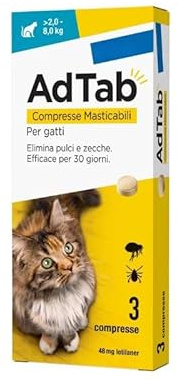 Ad Tab 3 Comprimés Antiparasitaire Chat (2-8kg)