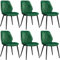 Yaheetech Esszimmerstühle 6er Set Küchenstühle gepolstert Metallbeine bis 136 KG Belastbar Polsterstuhl für Küche/Esszimmer/Schlafzimmer/Restaurant Grün/Polyester