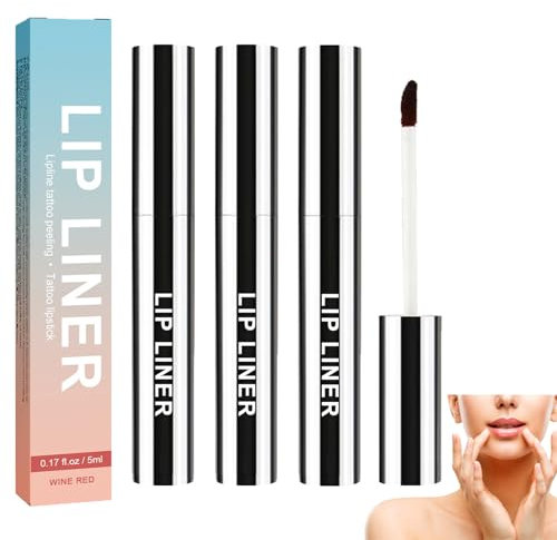 enseak Abziehbarer Lippenkonturenstift,abziehbarer Lippenkonturenstift Tattoo,abziehbarer Lippenkonturenstift, Wasserfester Abnehmbarer,Langanhaltender Lippenkonturstift Geschenk Für Frauen(3Pcs)