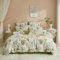 Luofanfei Bettwäsche 155x220 Renforce Baumwolle Blumen Bunt Grün Weiß Bettwäsche-Sets Pflanzen Frühling Blätter Floral Bettbezug Einzelbett und 2 Kissenbezüge 80x80 cm mit Reißverschluss Bügelfrei