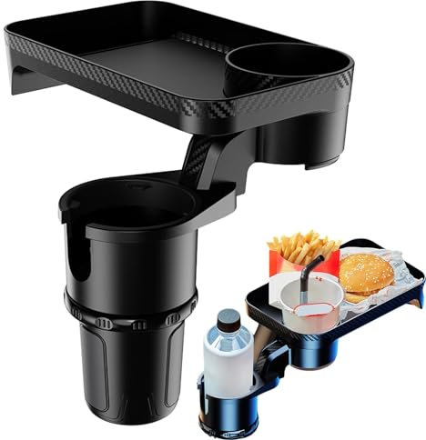 Car Cup Holder Tray Table, Car Cup Holder Expander Tray, 360º Rotation Cup Holder Tray For Car With Phone Slot, Adjustable Cup Holder Expander For Car, Car Food Tray Table For Eating