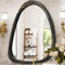 Lzuso Miroir Mural Ovale asymétrique Miroir Mural Moderne à Cadre en Bois Forme Unique Meuble - lavabo Mural Art Miroir décoratif Salon Chambre Salle de Bains Grande entrée 20 x16