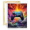 TANGFEIY Digitales Malset, Galaxy Game Controller, Ölgemälde zum Selbermachen, Malen nach Zahlen, Set für Erwachsene mit Pinseln und Acrylpigmenten auf Leinwand, ohne Rahmen (30 x 40 cm)