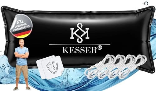 KESSER® Cojín de piscina de invierno 200 cm x 400 cm | cubierta de piscina con doble costura Whirlpools | Cojín de aire para piscina invernal | Cubierta para piscinas empotrables de invierno | PVC
