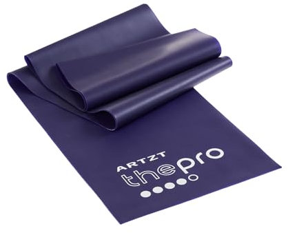 ARTZT thepro Fitness Band | Terrabänder Set 2m | Gymnastikband | Fitnessband aus Naturkautschuk | Stretchband | Gummiband Fitness | Trainingsbänder Krafttraining, Therapie, Reha, Sport (Dunkelblau)