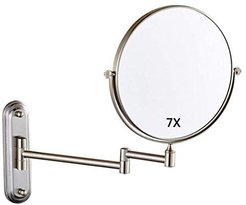 Kosmetikspiegel, Make-up-Spiegel, Wandmontage, Rasier- und Kosmetikspiegel, ausziehbar, klappbar, doppelseitig, 7-fache Vergrößerung, Badezimmer-Kosmetikspiegel/C/20,3 cm (Farbe: C, Größe: 20,3 cm)