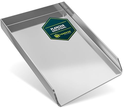 Yourkon Plancha 26 x 42,8 x 3,5 cm 4mm Stark Grillplatte aus rostfreier Edelstahl V2A für Webergrill