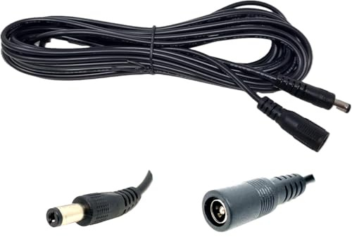 Dolphin Automotive 12v DC Power Extension Lead Male to Female 2.1mm x 5.5mm Car Van Camera CCTV (6m)