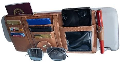 Visor Storage Bag, Auto Sun Visor Organizer Pocket, Organizing Vehicle, 11.42x5.91 Inches, Suspension Design Auto Accessory for Suv, Rv, Small Car, and Truck