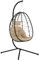 Outsunny Silla Colgante Huevo con Soporte Columpio Jardín Exterior con Cesta Plegable Cojín y Reposacabezas Columpio Colgante para Interior y Exterior Carga 120 kg Caqui