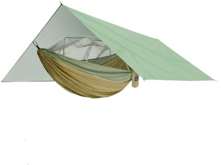 Hamac de camping d'extérieur avec moustiquaire et pare-soleil imperméable et portable (jaune, S)
