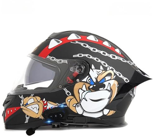 Casque Intégral avec Visière Solaire, Casque De Moto Intégral pour Adultes Femmes Et Hommes, Casque De Moto Adulte avec Anti Scratch Visiere Homologué ECE 2205 I,L(59-60CM)