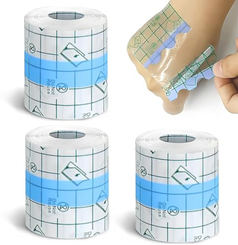 5 PCS Pansement Transparent, 5cm x 1m Pansement Tatouage Waterproof, Bandage Transparent Imperméable, Pansement Adhésif, pour Sport Natation Douche Protéger Tatouage Blessures