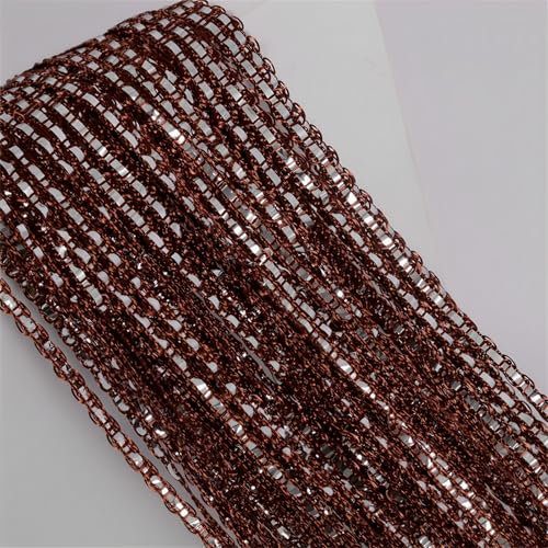 Surwin Fadenvorhang, Quaste Türvorhang, Perlenvorhang, Insektenschutz Balkontür Fliegenvorhang Raumteiler Vorhang, Dekorative für Terrassentür, Balkontür, Party, Hochzeit (Braun,1x2m)