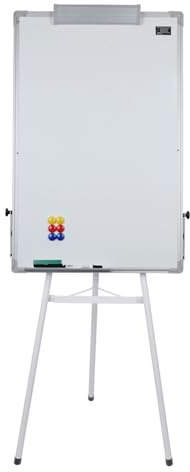 Tableau Blanc Effacable Sur Pied, Hauteur Réglable, Tableau Magnétique Blanc Effacable à Sec, Mobile Papier De Tableau De ConféRence (Blanc, 60x90 cm)