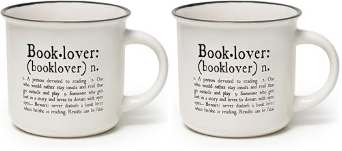 Legami - Cup Puccino, taza de porcelana New Bone China, tema Book Lover, Take a Break Collection, capacidad 350 ml, lavable en lavavajillas, apto para microondas (CUP0045) (Paquete de 2)