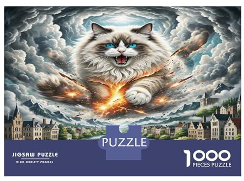 Ragdoll-Puzzle, 1000 Teile, Geschenkidee für Frauen und Erwachsene, Entspannungs- und Wanddekoration, 70 x 50 cm / 1000 Teile