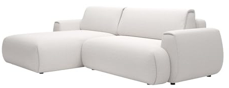 Vente-unique - Schlafsofa 4 Monelia - Polyester - gebrochenes weiß