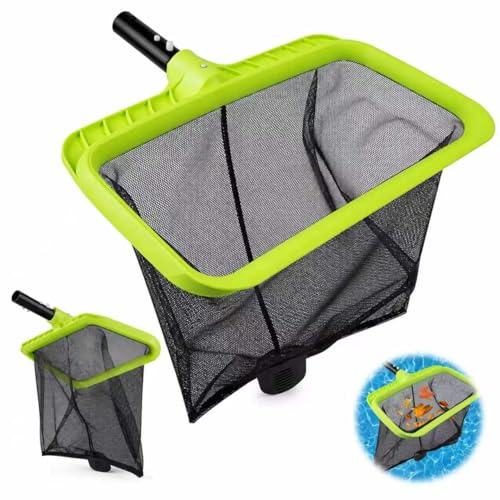 Yegookay Épuisette de fond de piscine avec manche télescopique (grand, vert)