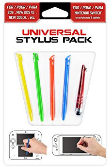 Subsonic - Pack de 5 stylets - Universal Stylus pack pour consoles Nintendo New 2DS XL, New 3DS XL, 3DS, 2DS, DS, Nintendo Switch, Smartphone, tablette, Iphone et Ipad.