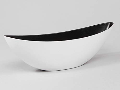 Schreiber Deko Dekoschale Kunststoff/Weiß-Schwarz lackiert / 39x12x13cm