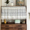Michorinee Scheibengardine Bistrogardine Blickdicht Boho Vorhang mit Quaste Landhaus Baumwolle und Leinen Gardinen Geometrisch Kurzstore für Küche Wohnzimmer B 143 × H 60 cm, Weiß