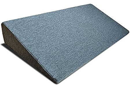 Cuscino ortopedico, cuneo posturale per letto o divano per circolazione sanguigna o reflussi con tessuto anallergico. Cuscino per migliorare la lettura. Poggia schiena letto triangolare 45X80 Cm