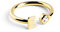 SINGULARU - Bague personnalisée Letter Spark. Ajustable. Argent 925 avec finition plaqué or 18Kt. Taille unique. Bijoux pour femme. Lettre E