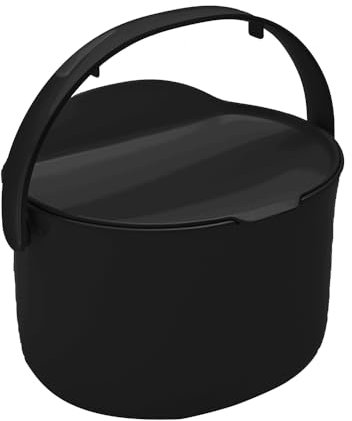 Skaza Daily Biomülleimer Küche 3,3 Liter – mit Deckel und Henkel – Einhändiges Öffnen – Abfalleimer aus Postconsumer-Recyceltem Kunststoff (Schwarz)