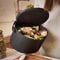 Skaza Organko Daily Papelera orgánica 3,3L con Tapa y asa para la Cocina | Apertura con una Sola Mano | Cubo de Basura Hecho de plástico Reciclado posconsumo (Negro)
