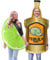 HooLing Lot de 2 costumes d'Halloween pour couples - Bouteille de tequila et tranche de citron vert - Accessoires pour Halloween, cosplay, fête costumée