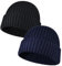 NLAND Unisex Retro Trawler Winter Beanie Hat Warme Wintermütze Damen Beanie Mütze Herren Strickmütze Weich und Leicht (Schwarz+Marine blau)