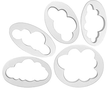 SULIUDAJI 5 Pièces Coupe Biscuit, Nuage Moule Moule À Gâteau Ballon Coupeur De Fondant Moule À Biscuits en Plastique Emporte Pièces Fondant Moule pour Biscuit Pâtisserie Fondant Décoration De Gâteau