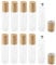 Glass Roll On Bottle with Bamboo Lid for Essential Oils, 10 Pack 10 ml Frosted Glass Roller Bottles, Refillable Clear Perfume Sample Bottles with Stainless Steel Roller Ball (Frosted Clear)