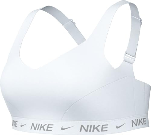 Nike Sport-BH Indy High Support Sport-BH Mit Polster Und Verstellbarer Passform (Große Größe), White/Stone Mauve/White, FJ1971-100, 3X