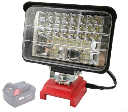 LED-Arbeitsleuchte, DC 12 V, Clip-On-Design für Milwaukee-18 V Lithium-Batterie, High-End-Schutzplatine eingebaut (20,3 cm)