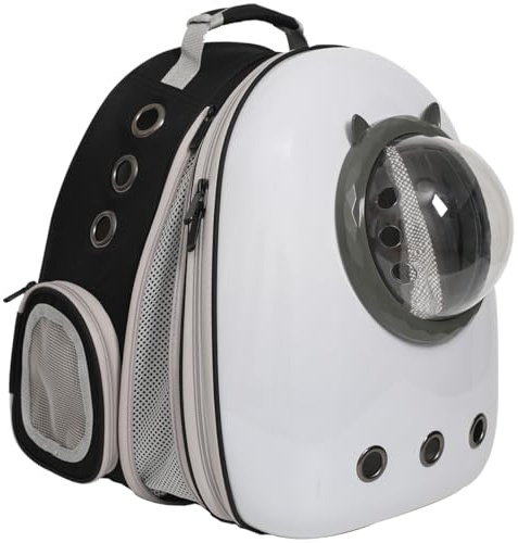 Front Expandable Cat Backpack Cat Bubble Backpack Bag Outdoor Travel Hiking for Vet (White, Front Extension)