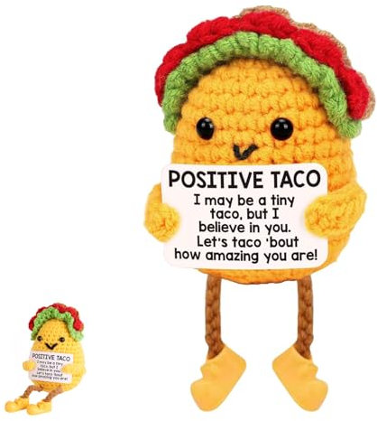 Süßes Positives Gestricktes Spielzeug Taco - Kreatives Büro Nach Hause Positiver Häkelpupper, Nette Heilende Puppen Zum Freunde Und Familie, Emotional Support Taco, Bring Inspirierend Karten