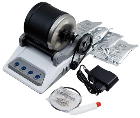Professional Rock Tumbler Kit, 220V DIY Stone Polisher with Timmer Buttons, Electric Gemstones Stone Polishing Toy, Rock Tumbler Machine