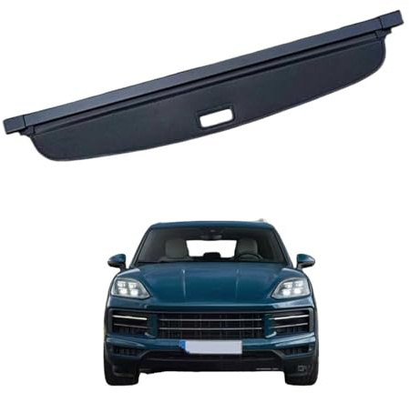Auto Laderaumabdeckung für Porsche Cayenne 2010-2017, Hintere Gepäckvorhang Trennwand Ausziehbare Kofferraumabdeckung Auto Zubehör,Leather