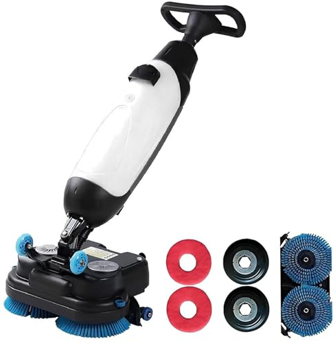 Sunseota Lavasciuga Pavimenti elettrica Professionale per Piastrelle, Design ultracompatto e Portatile Senza Fili, Rotazione a 360°, semovente, Ideale per officine e Ambienti industriali White-12A