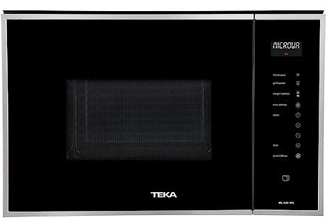 Teka ML 825 TFL - Microondas + Grill de Integración de 25 lts, Full Touch Control, 8 Menús de Acceso Directo, Programa de Cocinado en 2 Fases, Color Cristal Negro con Marco