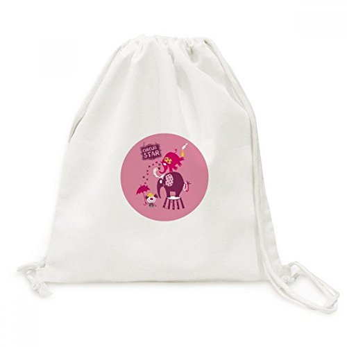 DIYthinker Circus Stern Clown Elefant Rosa Canvas-Rucksack Reisen Shopping Bags