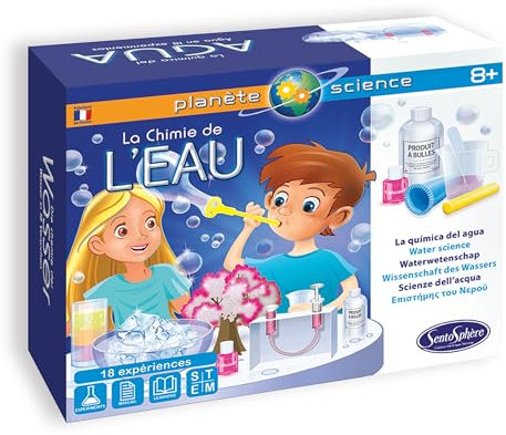 SentoSphère - LA CHIMIE DE L'EAU - Jeu scientifique - Kits experiences scientifiques - Planète Science - A partir de 8 ans - Fabriqué en France, Ancien Facing