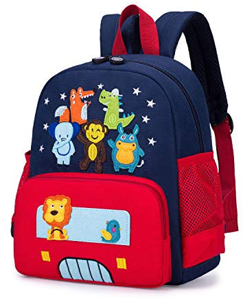 willikiva Niedlicher Zoo 3D-Rucksack für Jungen und Mädchen, Kleinkind-Rucksack, rot, Einheitsgröße, Klassisch
