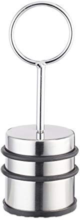 4 x Türstopper mit Griff, massiver Türdämpfer Boden, Gummischutz, Fenster & Türen, Edelstahl, 20,5 cm hoch, silber